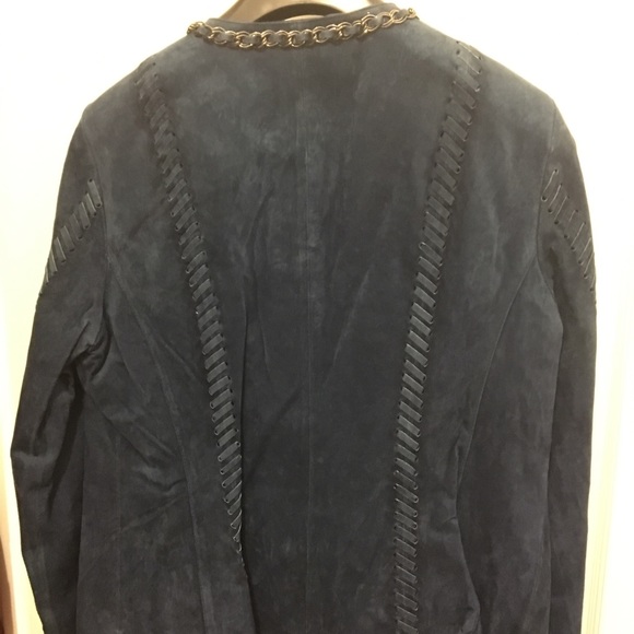 NWT- Hal Rubinstein Blue Suede Jacket - Medium - Picture 2 of 6